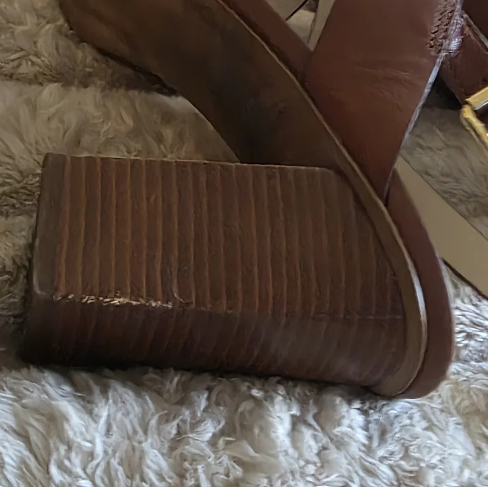 Cole Haan Women’s Strappy Block Heel Sandals in Cognac Brown - Picture 9 of 9